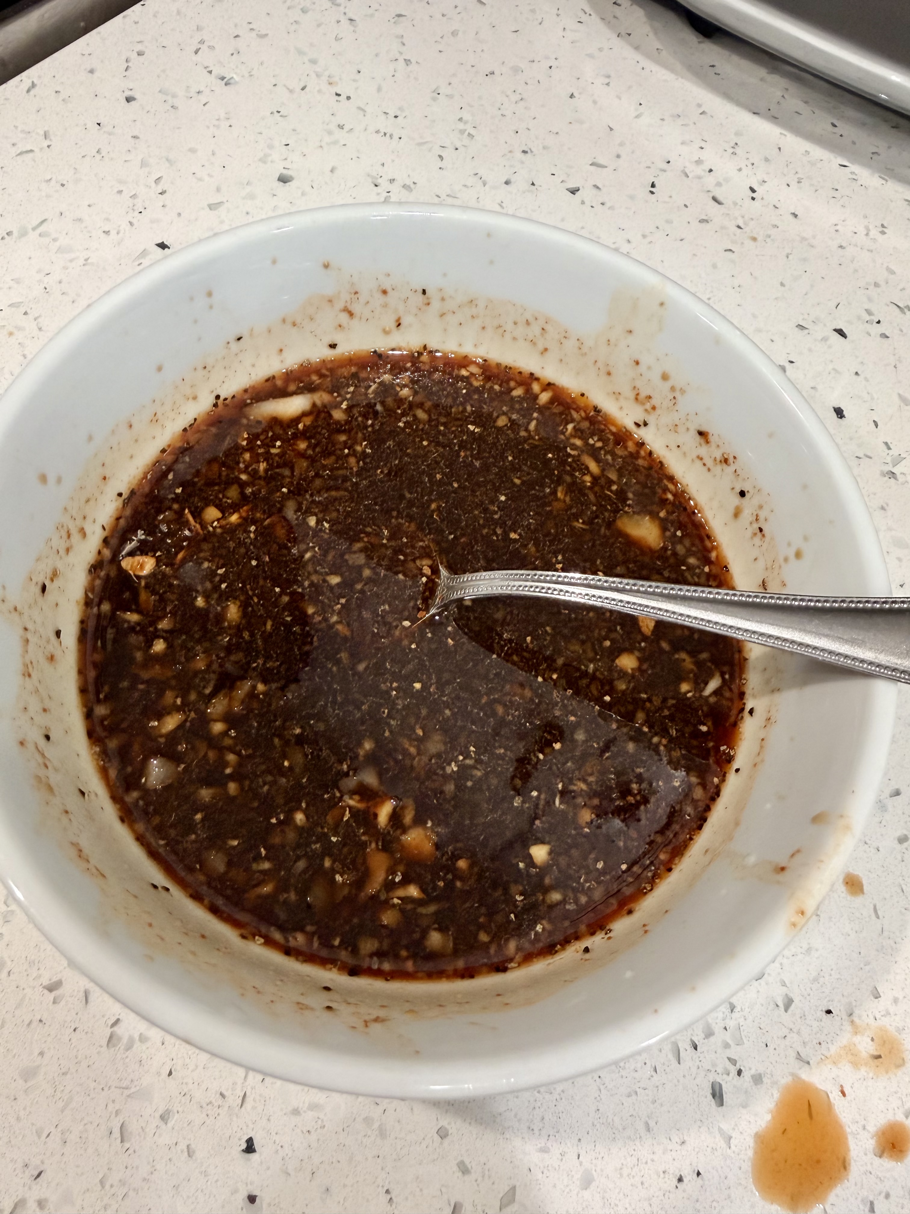Honey soy garlic sauce mixed in a bowl